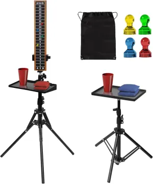 2 Sets Cornhole Scoreboard with Drink Holder, Score Keeper Set for Cornhole Game, Cornhole Accessories Score Tracking Equipment for Outdoor Game