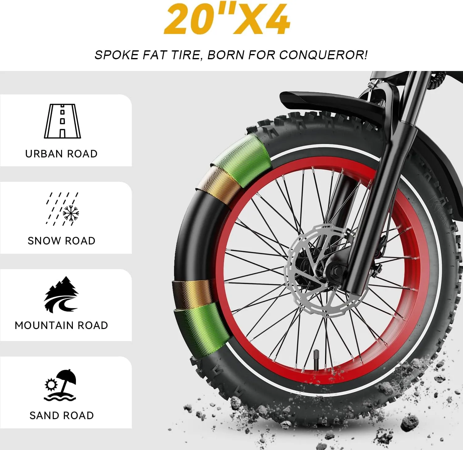2000W Electric Bike for Adults  4.0 x 20 inch Fat Tire, 35MPH Speed, 100Mile Range, 48V 25Ah,Folding Ebike for All-Terrain Performance