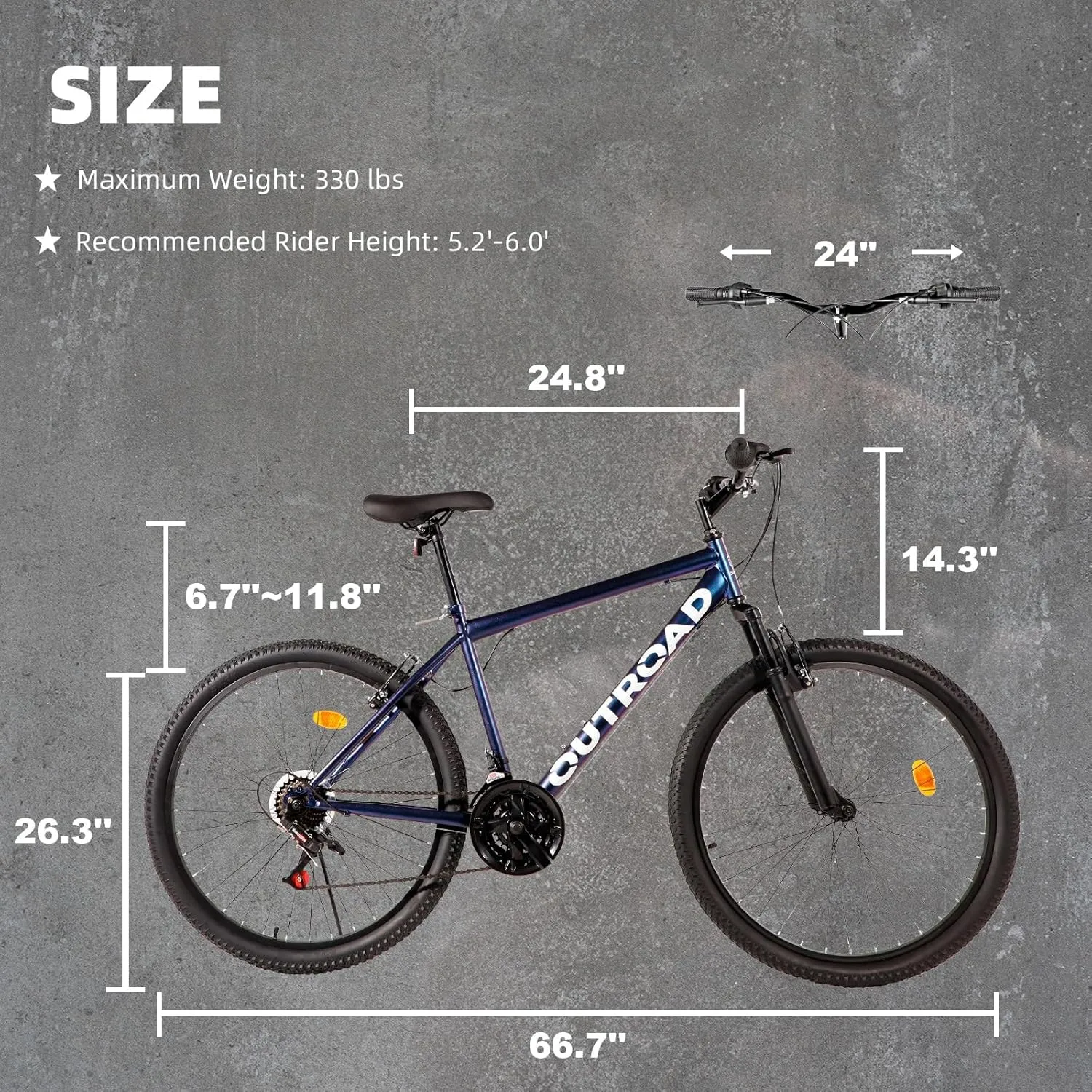 26-inch Mountain Bike, High-Aluminum/Carbon Steel Frame, 21-Speed Dual Disc Brake Mountain Bike with Lock-Out Suspension Fork for Men and Women
