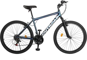 26-inch Mountain Bike, High-Aluminum/Carbon Steel Frame, 21-Speed Dual Disc Brake Mountain Bike with Lock-Out Suspension Fork for Men and Women