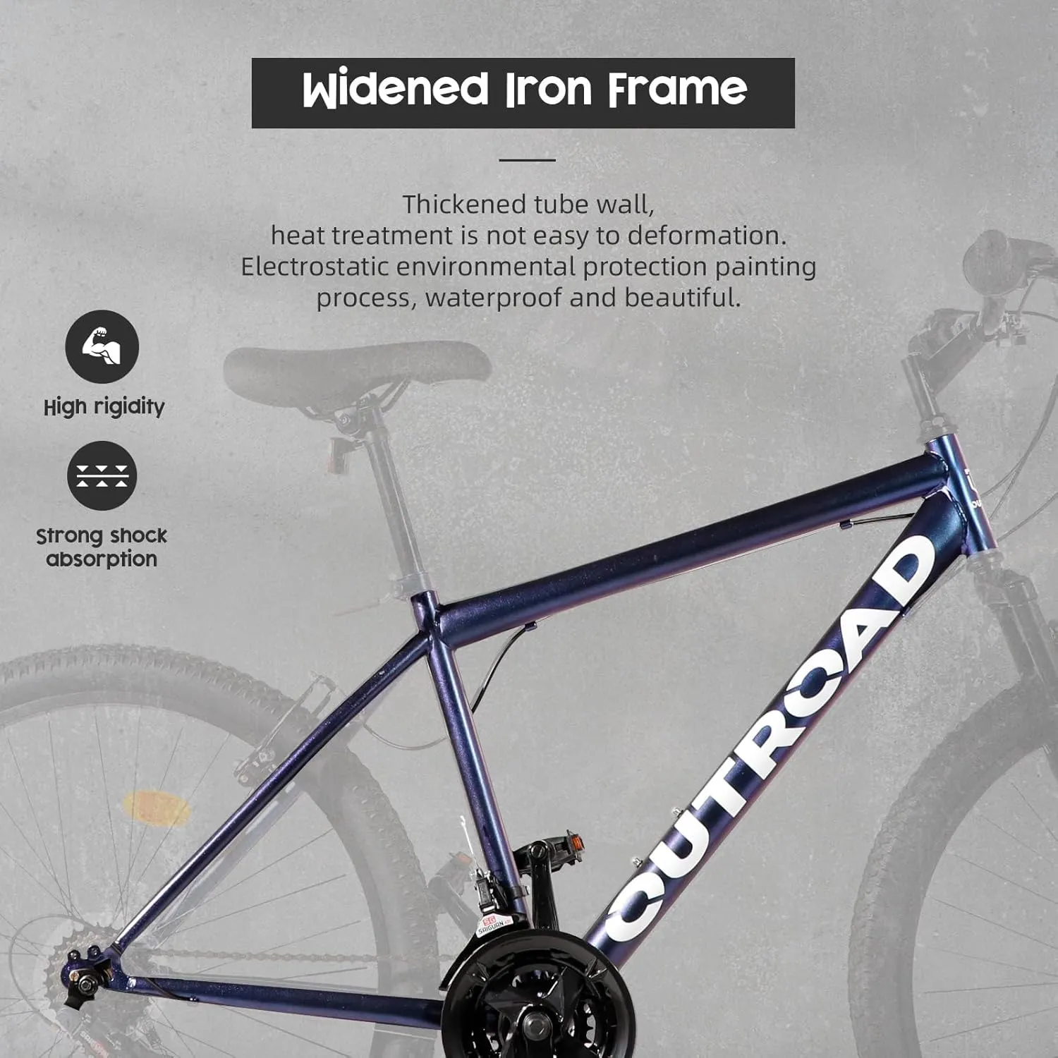 26-inch Mountain Bike, High-Aluminum/Carbon Steel Frame, 21-Speed Dual Disc Brake Mountain Bike with Lock-Out Suspension Fork for Men and Women