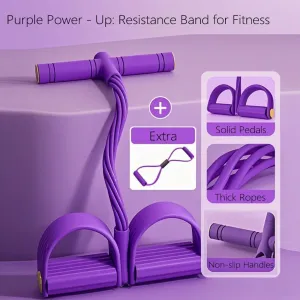 6-Tube Pedal Ankle Puller Resistance Bands with Free Figure 8 Exercise Bands Included:Pedal Puller Resistance Band with Handle for Home Gym,Yoga&Pilates,Ideal to Tone Arms,Abs,Waist Unisex