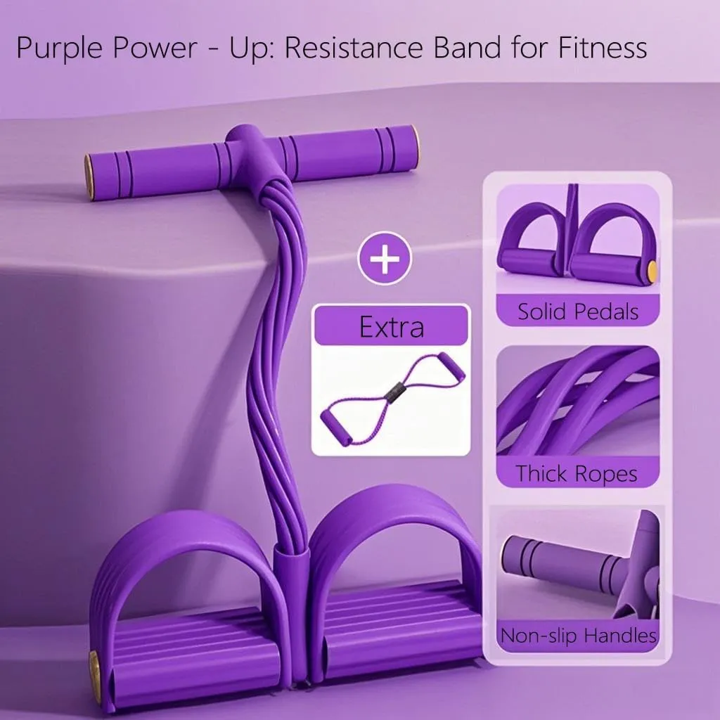 6-Tube Pedal Ankle Puller Resistance Bands with Free Figure 8 Exercise Bands Included:Pedal Puller Resistance Band with Handle for Home Gym,Yoga&Pilates,Ideal to Tone Arms,Abs,Waist Unisex