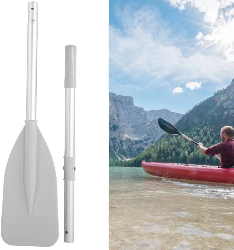 Aluminium Alloy Grey High Toughness Water Sports Paddle, Inflatable Boat Paddle High Toughness Inflatable Boat Dinghy Canoe Water Marine Sports Oars 2pcs for Inflatable Boat Rubber Dinghy