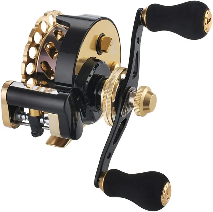 Automatic Wire Metal Raft Fishing Reel Micro Lead Reel with Force-Releasing Front Rafting Rod Fishing Reel Outdoor Fishing Gear