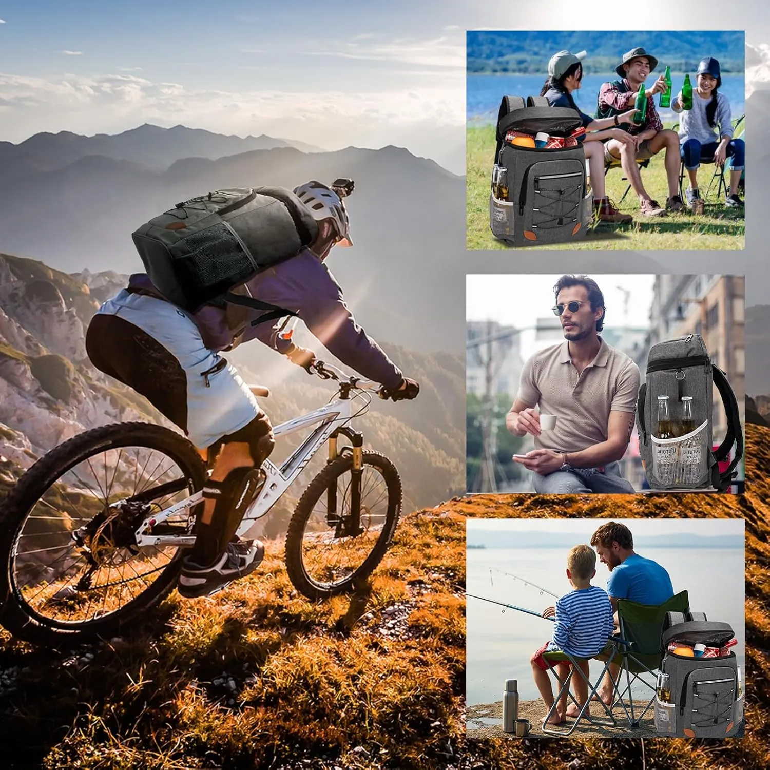 Backpack Cooler Insulated Leak Proof for Men Wowen 36 Cans Soft Cooler Backpack Insulated Waterproof Large Capacity Coolers Bag Portable for Lunch Camping Travel Picnic Hiking