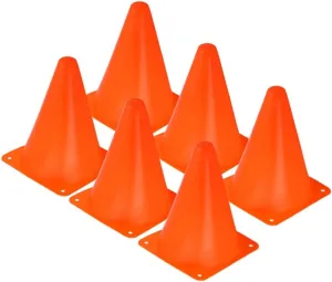 balacoo 6Pcs Training Cones Orange Sports Cones for Soccer Football Rugby Basketball Outdoor Games Obstacle Course and Activities