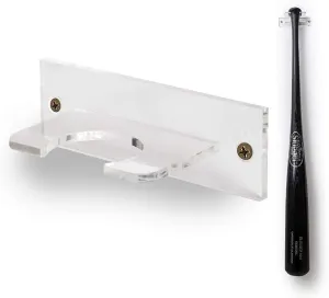 Baseball Bat Holder for Vertical Display - Sturdy Acrylic Hanger Wall Mount | Fits Handle of Any Baseball Softball Bat (Hardware Included) Easy to Install Clear Rack for Organization or Storage