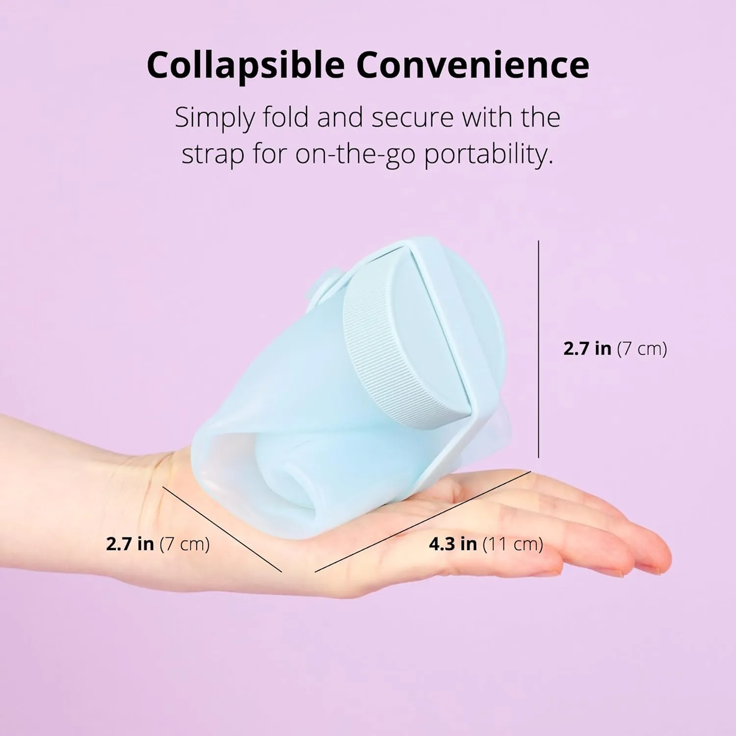 BLUE GINKGO Collapsible Water Bottle  Lightweight, Foldable Silicone Bottle for Travel, Hiking, and Camping (16.9oz, Made in Korea, Blue)