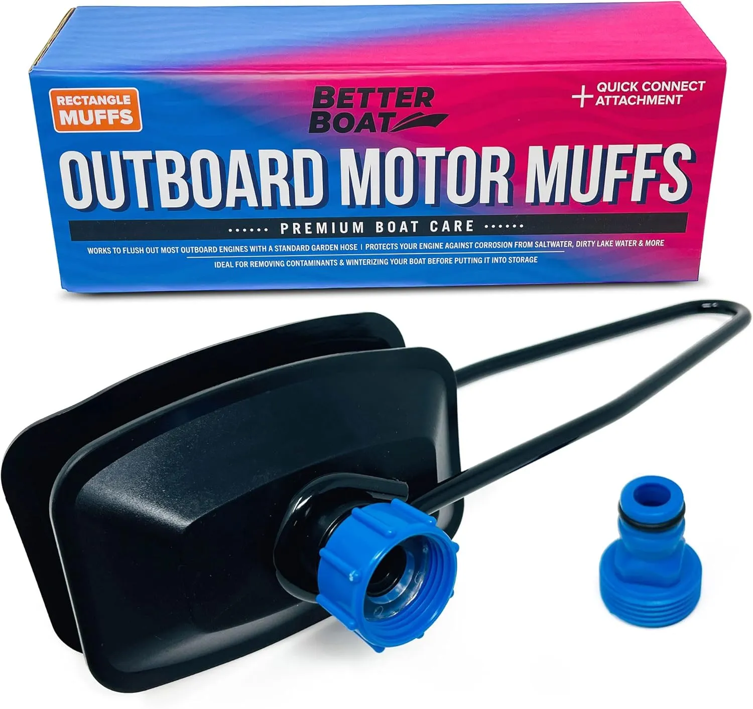 Boat Motor Muffs, Outboard and Inboard I/O Engine Flush Kit, Hose Adapter, for Marine Use and Winterizing, Boat Accessories