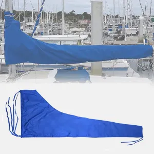Boat Sail Cover Waterproof, Dustproof Thicken 420D Oxford Fabric Boom Mainsail Cover Boat Cover Sailboat Cover Anti UV Anti Wind Sunshade Cover Sail Boat Accessories (8-9Ft)