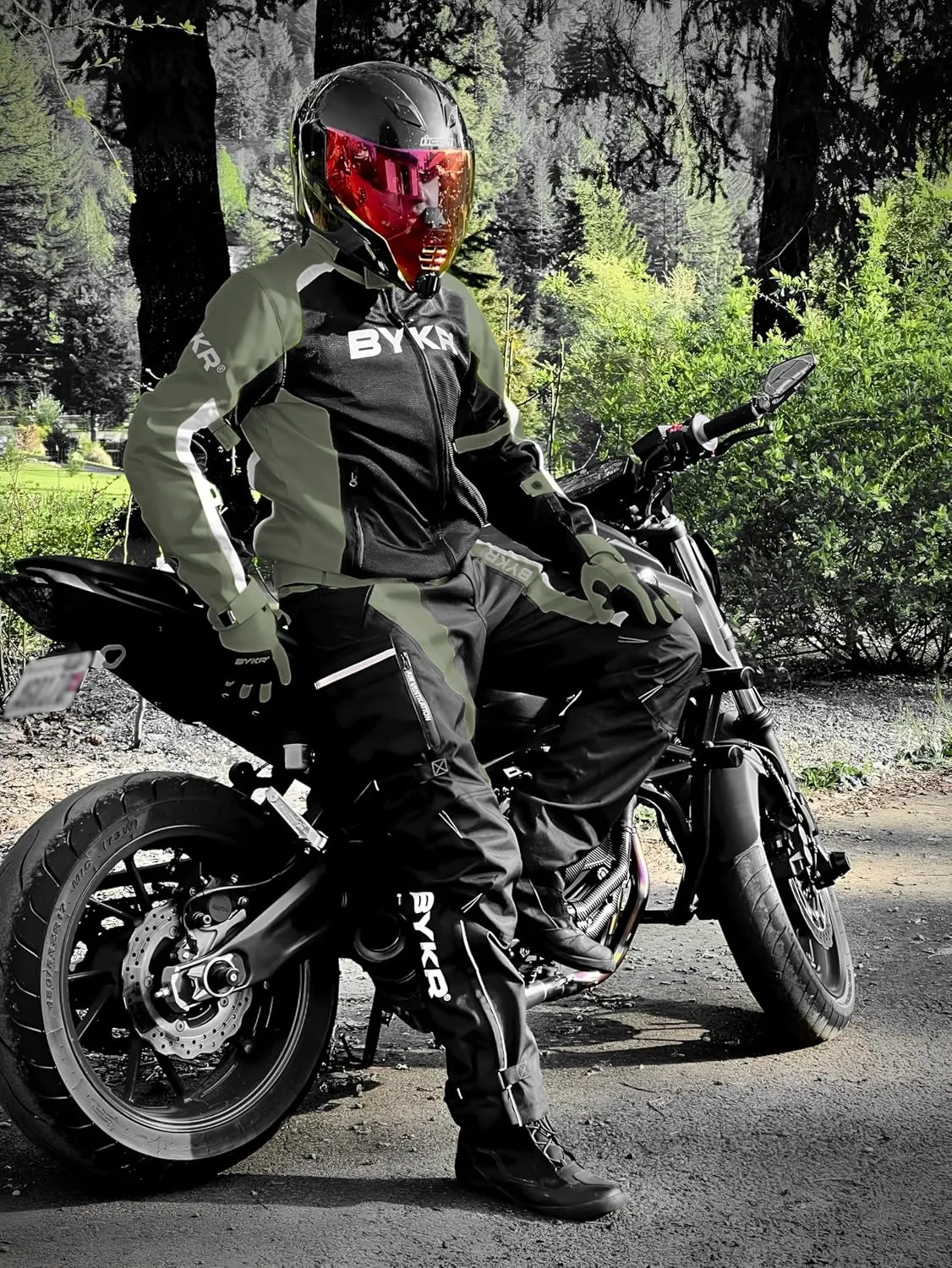 BYKR Mesh Motorcycle Jacket For Men Dual Sports Adventure Breathable Riding Protective Motorbike Jackets Enduro CE Armored