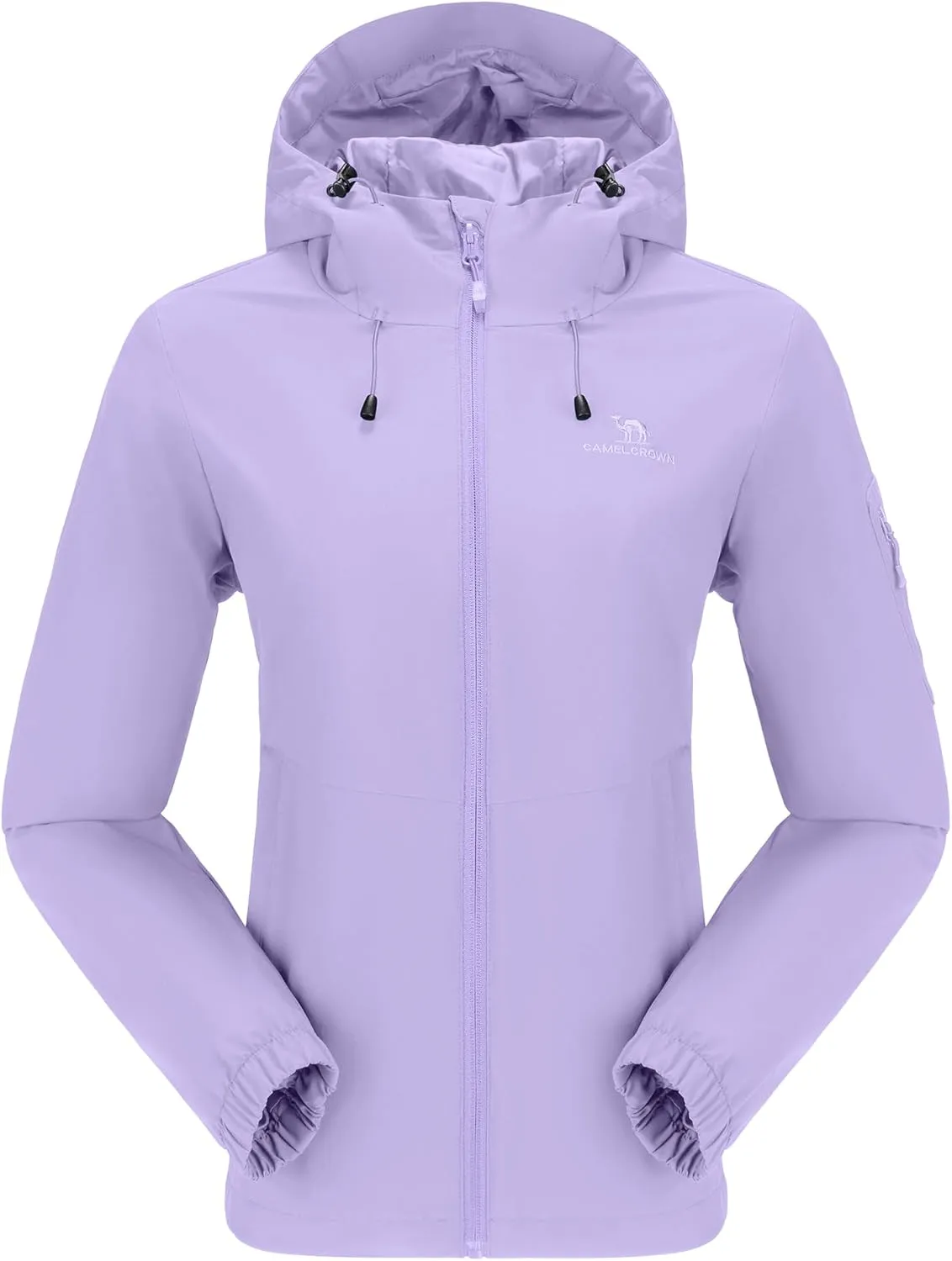 CAMELSPORTS Women's Rain Jacket Lightweight Windbreaker Hooded Raincoat Windproof Coat Shell for Outdoor Hiking