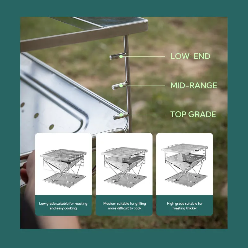 CampingMoon 20x13in Fire Pit Grill MT-3