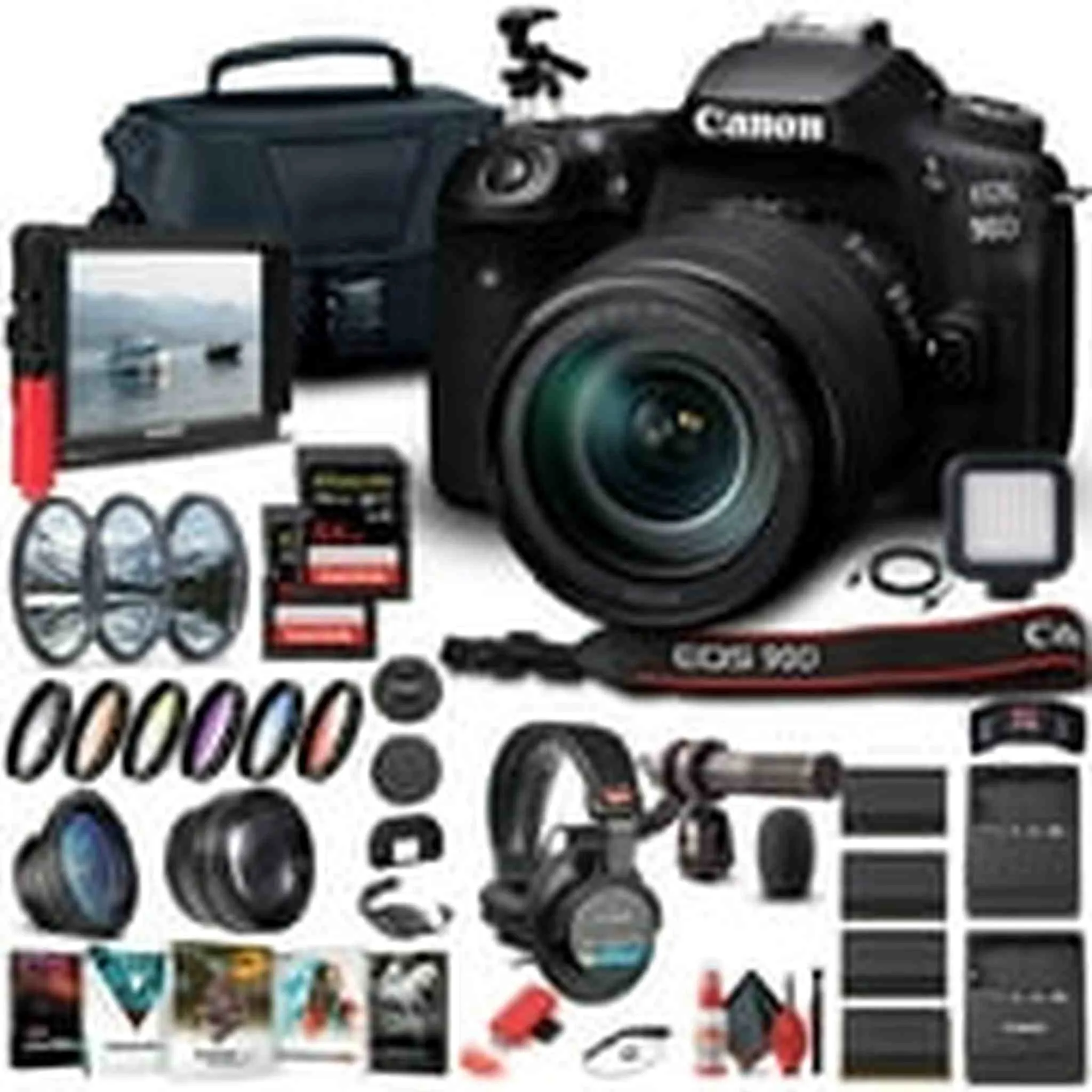 Canon EOS 90D DSLR Camera W/ 18-135mm Lens 3616C016  - Pro Bundle