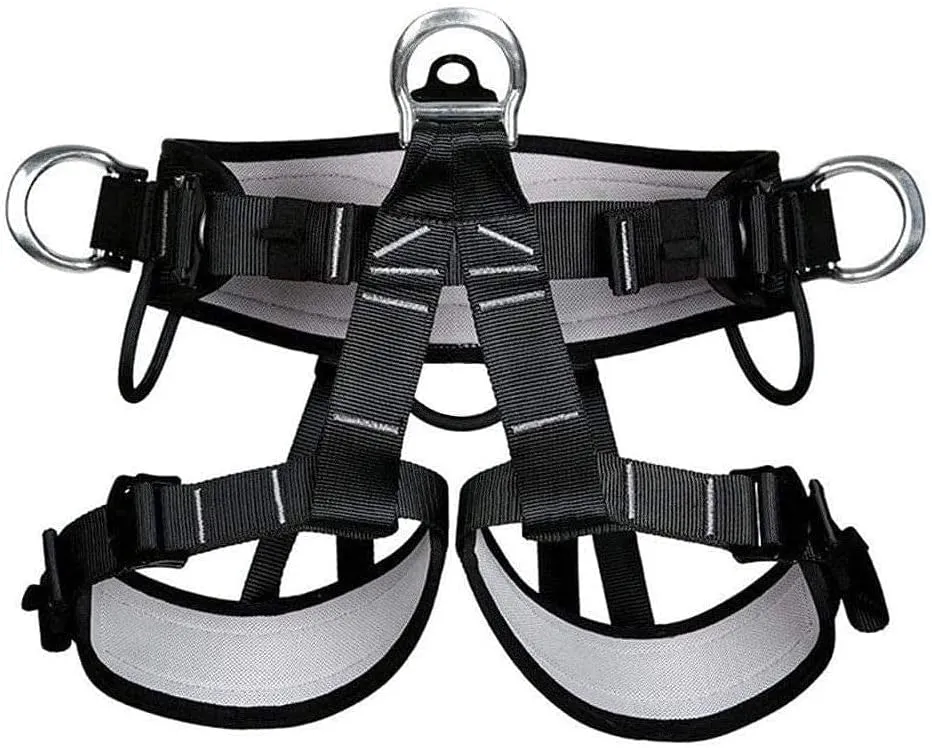 Climbing belts, Thicken Professional Safety Belt with Magnesium Alloy Connection Ring, Outdoor Momentum Belt for Rock Climbing, Fire Rescue, Rappelling