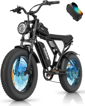 Electric Bike for Adult, 1000/1500W Motor 20 inch Fat Tire Ebike,Up to 30/33MPH & 50-70Miles,15/20AH Removable Battery, 7 Speed Gear Hydraulic Brakes Electric Motorcycle Bicycle