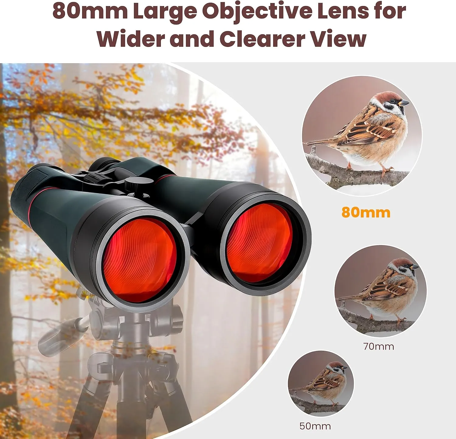 ESSLNB Astronomy Binoculars - 20x80 for Adults, Outdoor Waterproof Binoculars for Bird Watching, Travel and Stargazing with Tripod Adapter and Carrying Bag