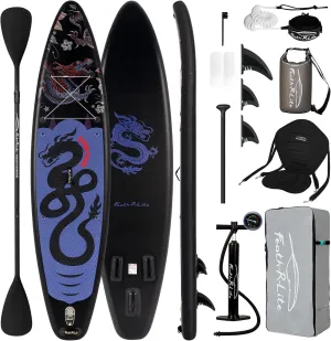 FEATH-R-LITE 11'533"6" Inflatable Stand Up Paddle Board with Premium SUP Paddleboard Accessories, Adults & Youth for All Skill Levels, Included with Board, Paddle, Pump, Seat, Backpack