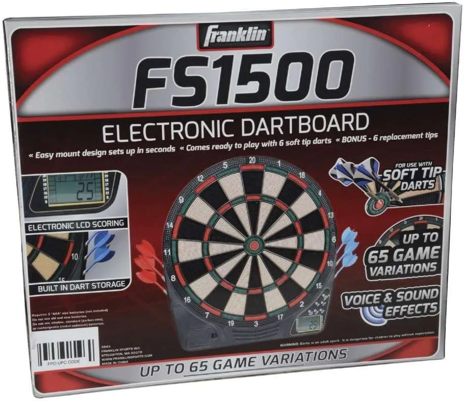 Franklin Sports Electronic Dart Board Sets - Soft Tip Electric Dartboard with Digital Scoreboard - (6) Darts Included