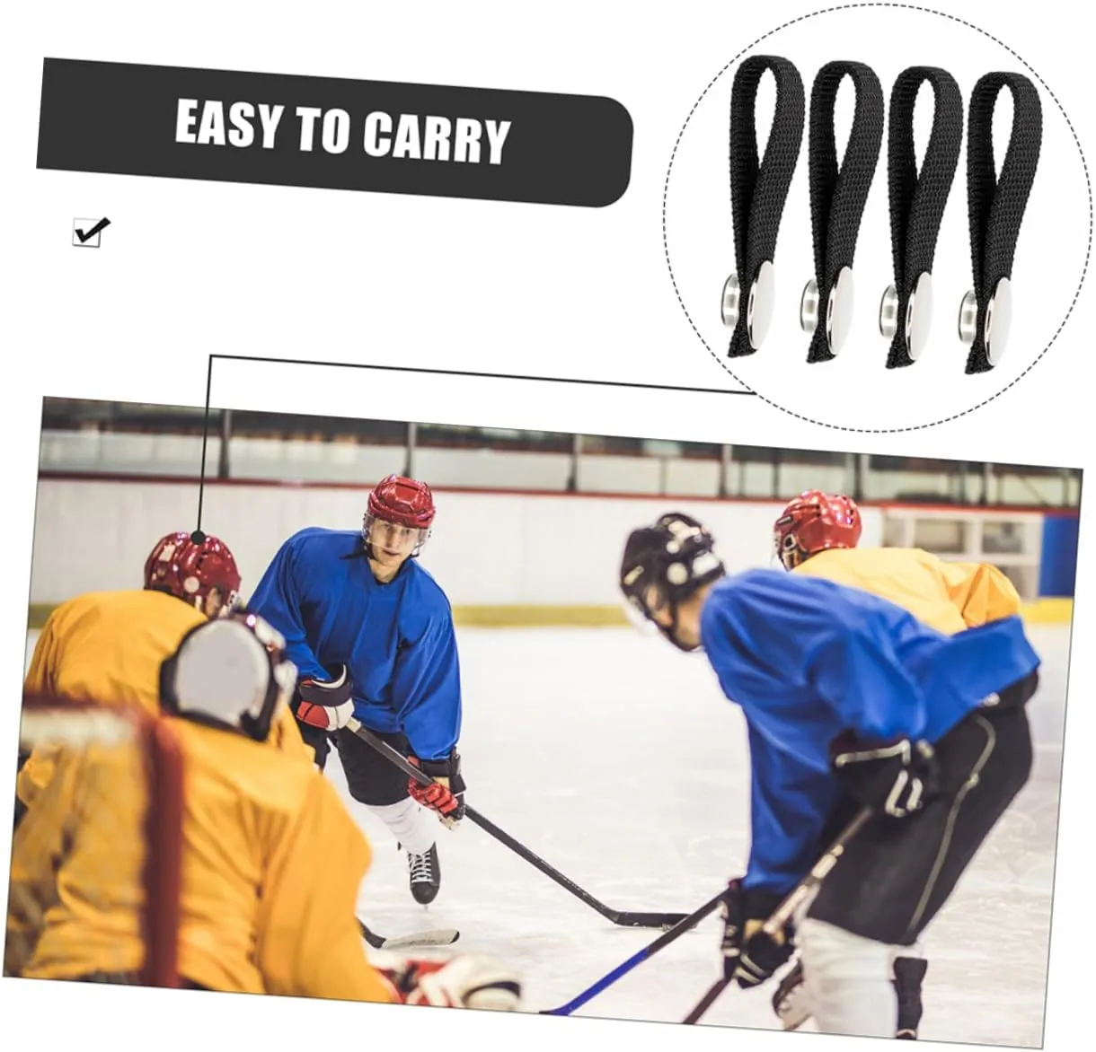 Gatuida 4sets Hockey Chin Strap Helmet Chin Strap Single Snap Aluminum Polyester Safety for Hockey Players 3pairs*4