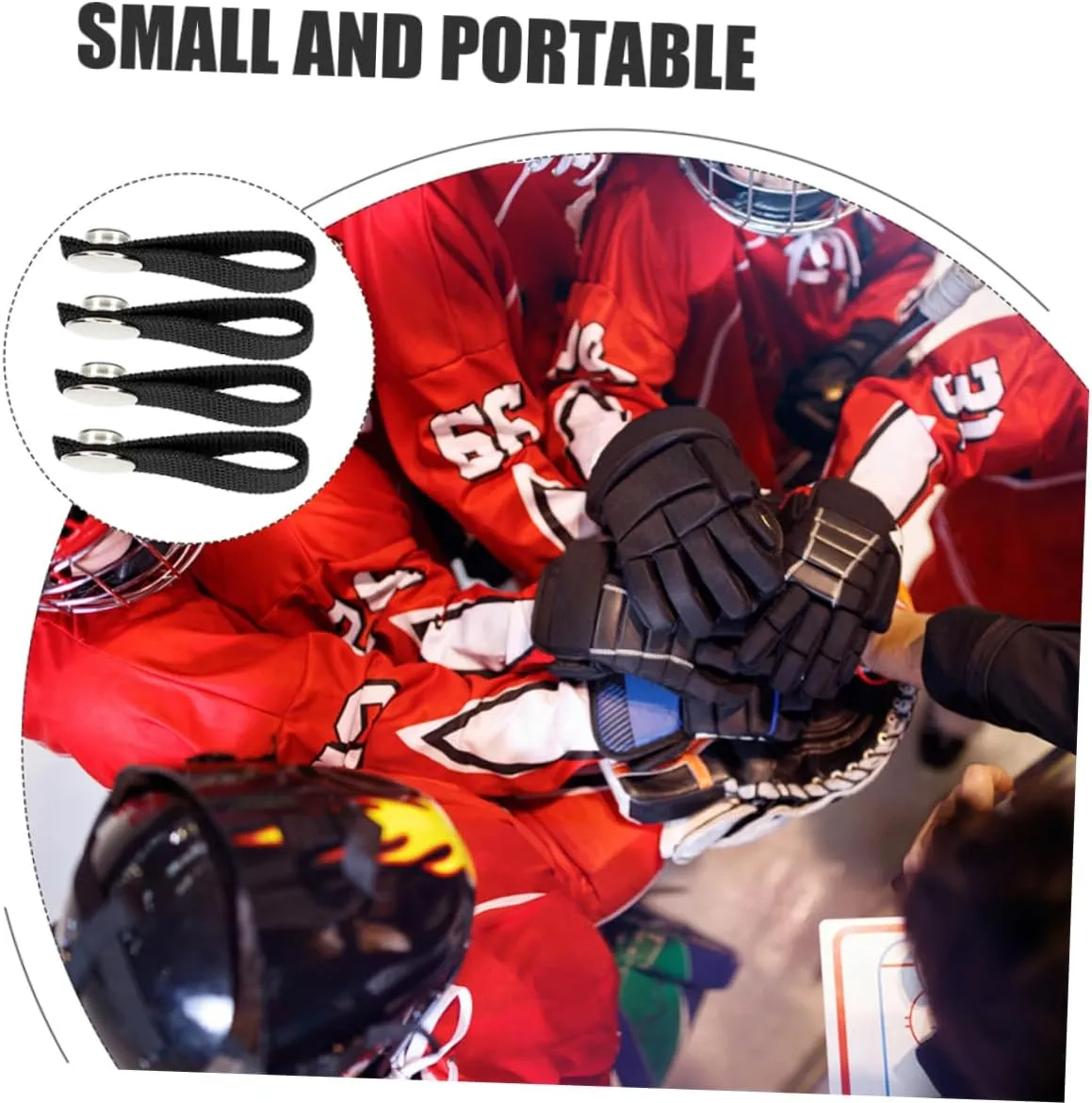 Gatuida 4sets Hockey Chin Strap Helmet Chin Strap Single Snap Aluminum Polyester Safety for Hockey Players 3pairs*4