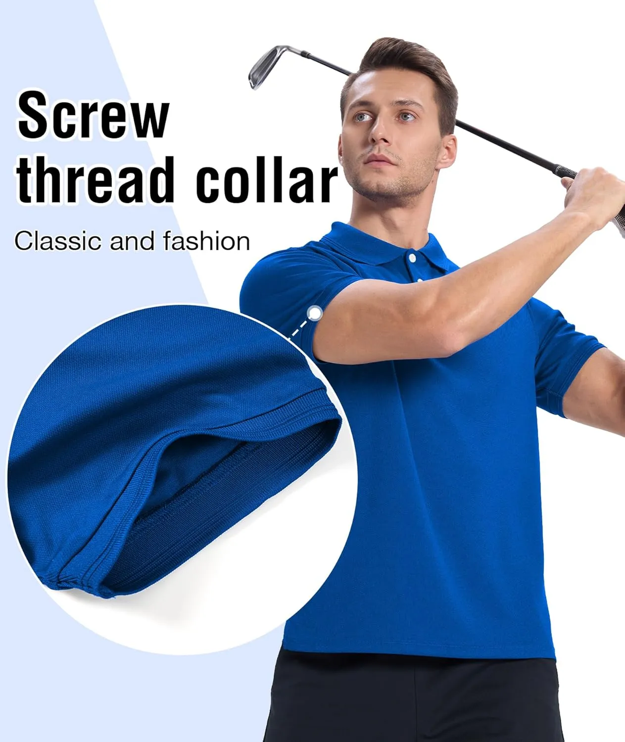 GEEK LIGHTING 3 Pack Mens Polo Shirts Short Sleeve Golf Shirt for Men Casual Athletic Collared T-Shirts