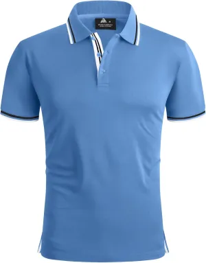 GEEK LIGHTING Polo Shirts for Men Short Sleeve Summer Causal Collared Golf Tennis T-Shirt