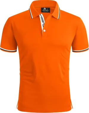 GEEK LIGHTING Polo Shirts for Men Short Sleeve Summer Causal Collared Golf Tennis T-Shirt