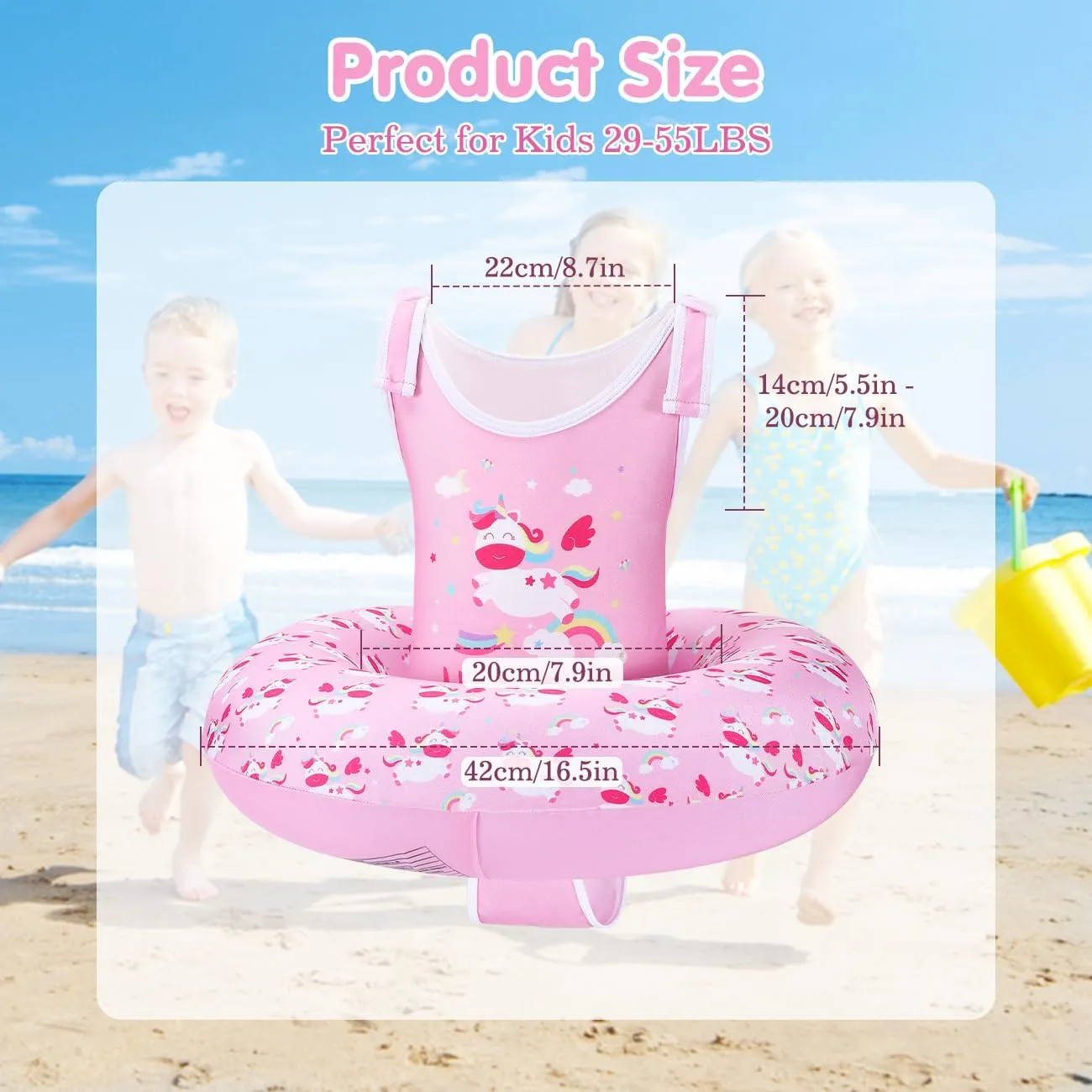 HeySplash Toddler Swim Vest for Age 3-6, Swim Trainer Vests with Adjustable Strap fit for Boys Girls 30-60lbs,Children Swimsuit, Floating Tubes Swim Aid Jackets,Beginner Learn to Swim Pool Floaties