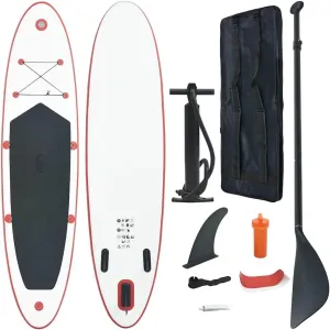Inflatable Stand Up Paddle Board Set with Oar and High-Pressure Hand Pump, Puncture-Proof Design, Red