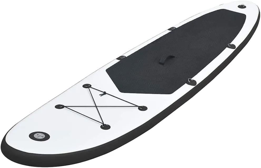 Inflatable Stand Up Paddleboard Set for Fun on The Water, Durable and Stable Ride, Includes Oar and Pump, Black and White