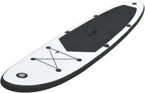 Inflatable Stand Up Paddleboard Set for Fun on The Water, Durable and Stable Ride, Includes Oar and Pump, Black and White