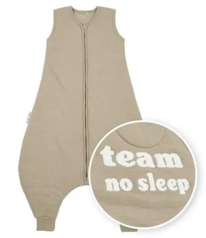 Meyco Baby Winter Sleep Overall Jumper Slub/team No Sleep - Taupe/offwhite - 80cm