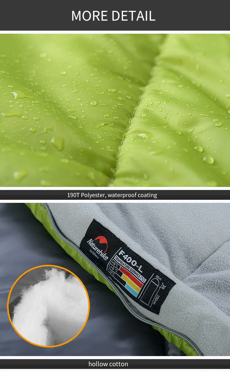 Naturehike F400 Ultralight Portable Envelope Cotton Sleeping Bag Size M/L