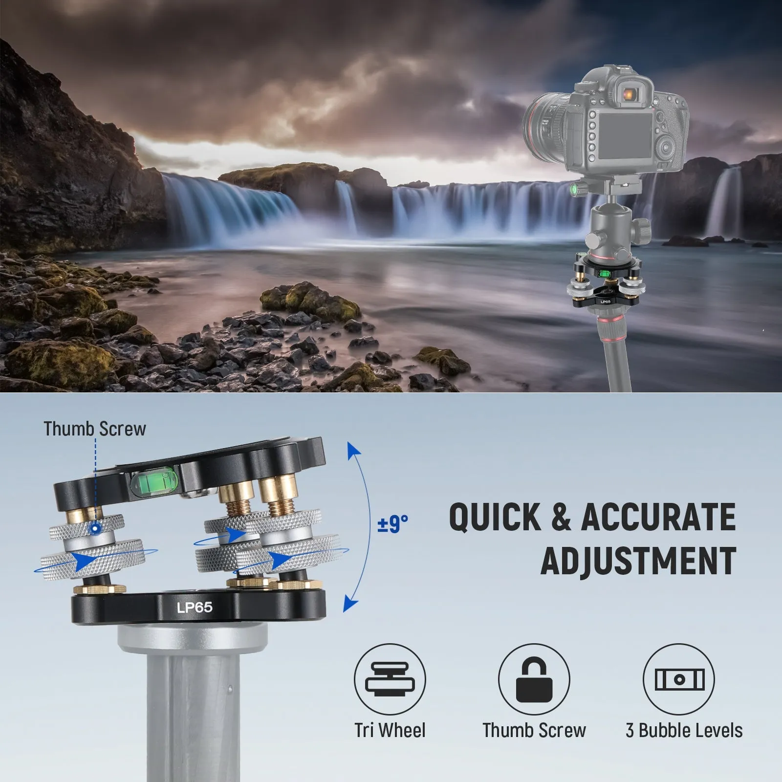 NEEWER LP65 Camera Tripod Leveling Base