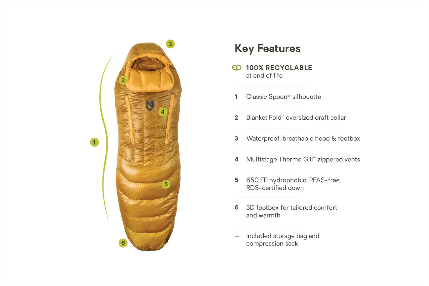 Nemo Equipment -  Disco™ Men's 15F (-9C) Down Endless Promise Sleeping Bag - Regular