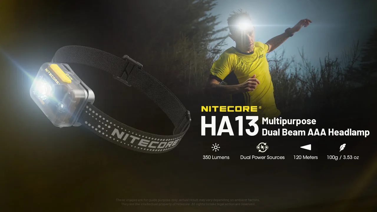 Nitecore HA13 Lightweight Headlamp w/ aux. Red beam

 (350 Lumens | 3xAAA)