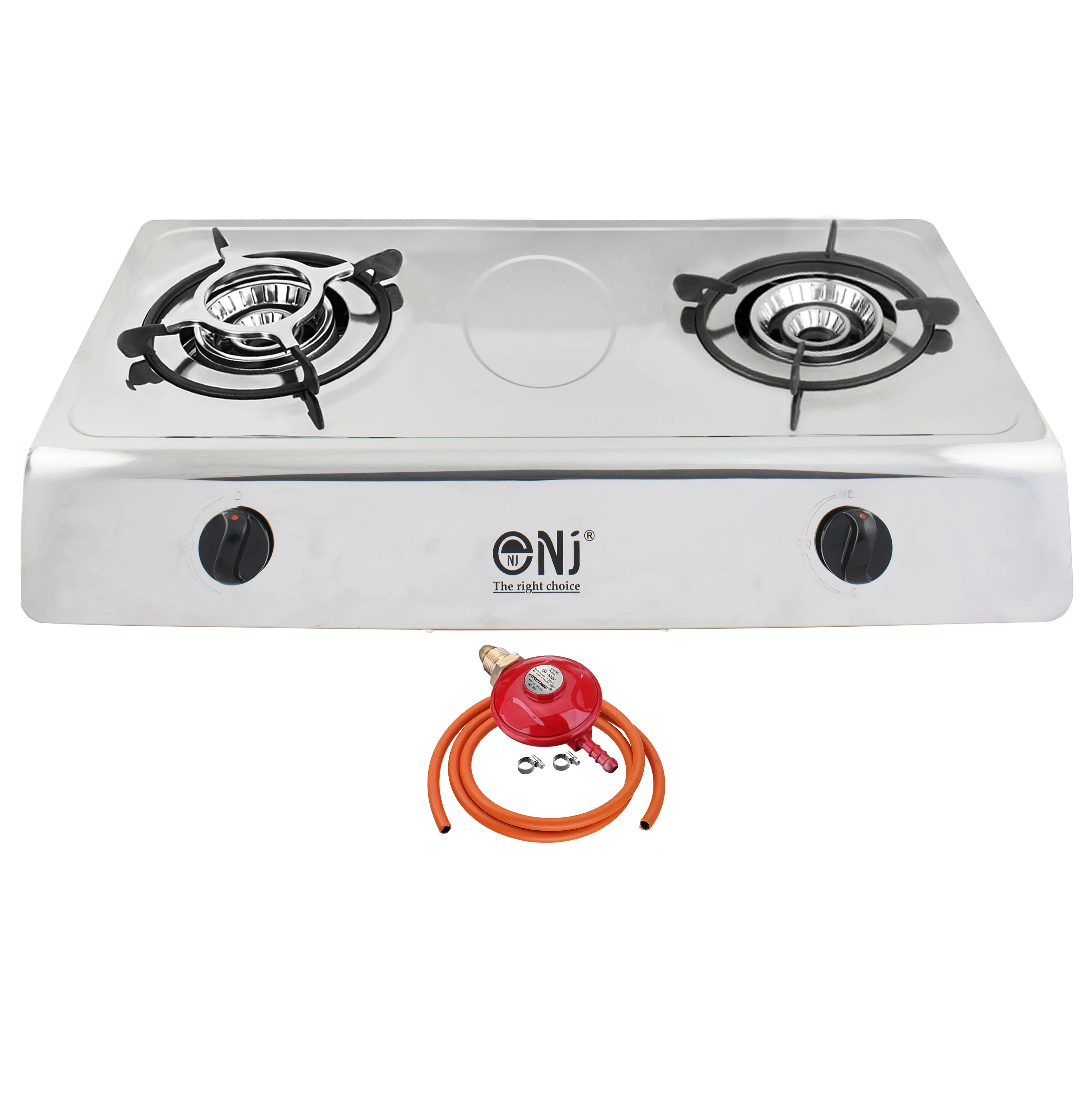 NJ-200 Gas Stove 2 Burner Stainless Steel 70cm Piezo Outdoor use
