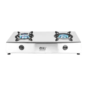 NJ-200 Gas Stove 2 Burner Stainless Steel 70cm Piezo Outdoor use