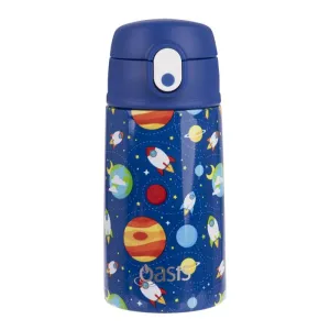 OASIS STAINLESS STEEL DOUBLE WALL INSULATED KID'S DRINK BOTTLE W/ SIPPER 400ML - OUTER SPACE
