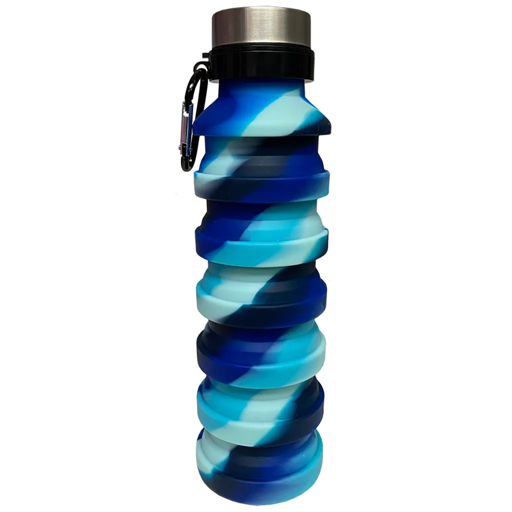Ocean Waves Collapsible Water Bottle