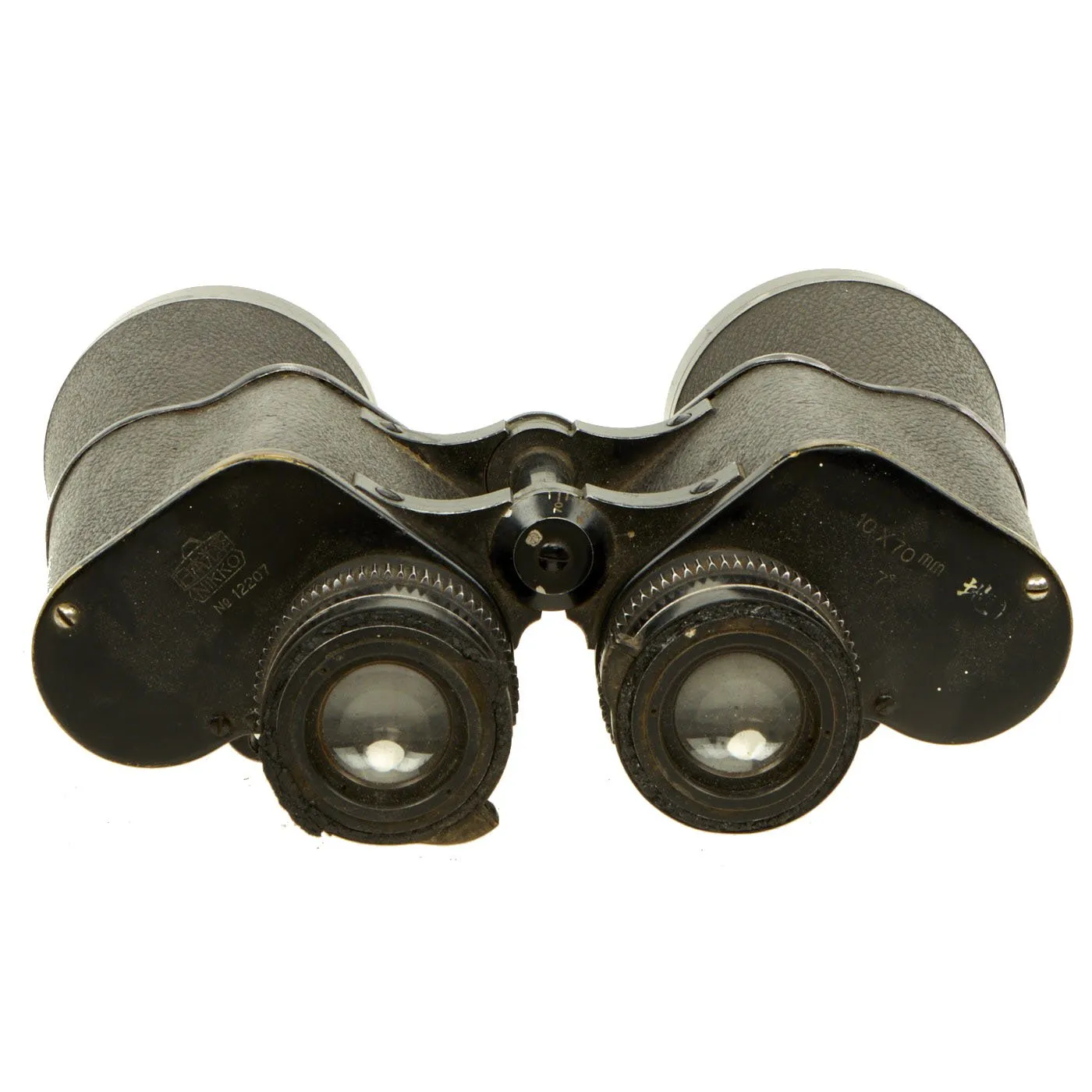 Original WWII Imperial Japanese Large 10 X 70mm 7.1° Binoculars by NIKKO