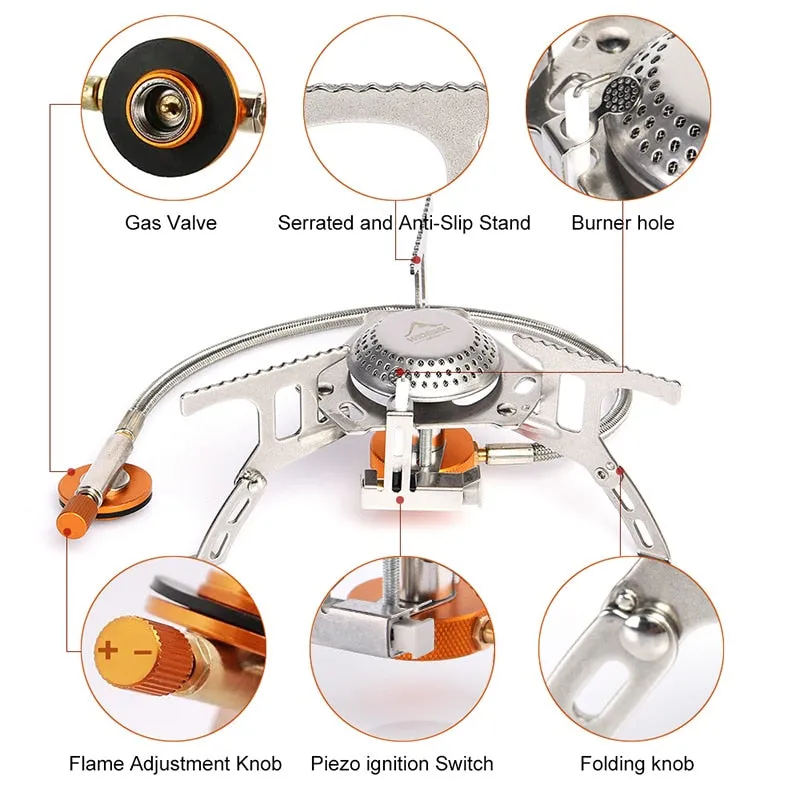 Outdoor Gas Stove Camping burner Folding Electronic Stove hiking Portable Foldable