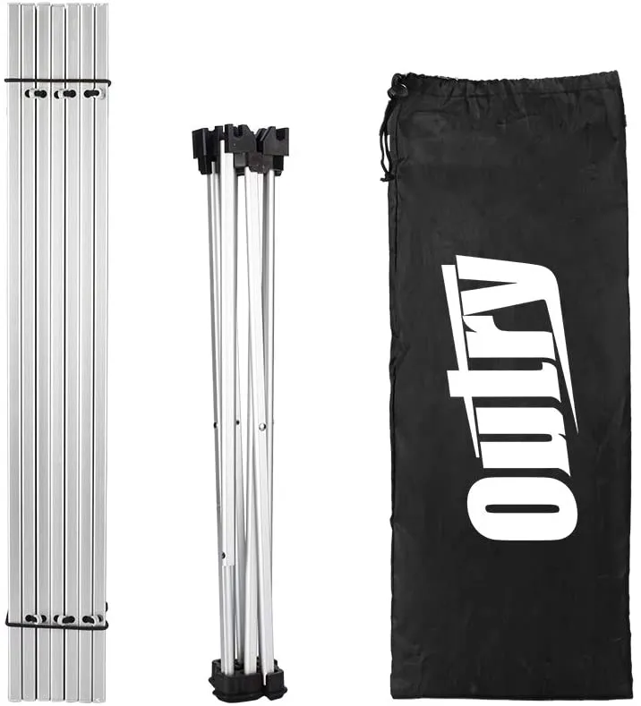 Outry Lightweight Aluminum Folding Table, Portable, (RED, Medium- Unfolded: 22.2" x 15.9" x 16.1")