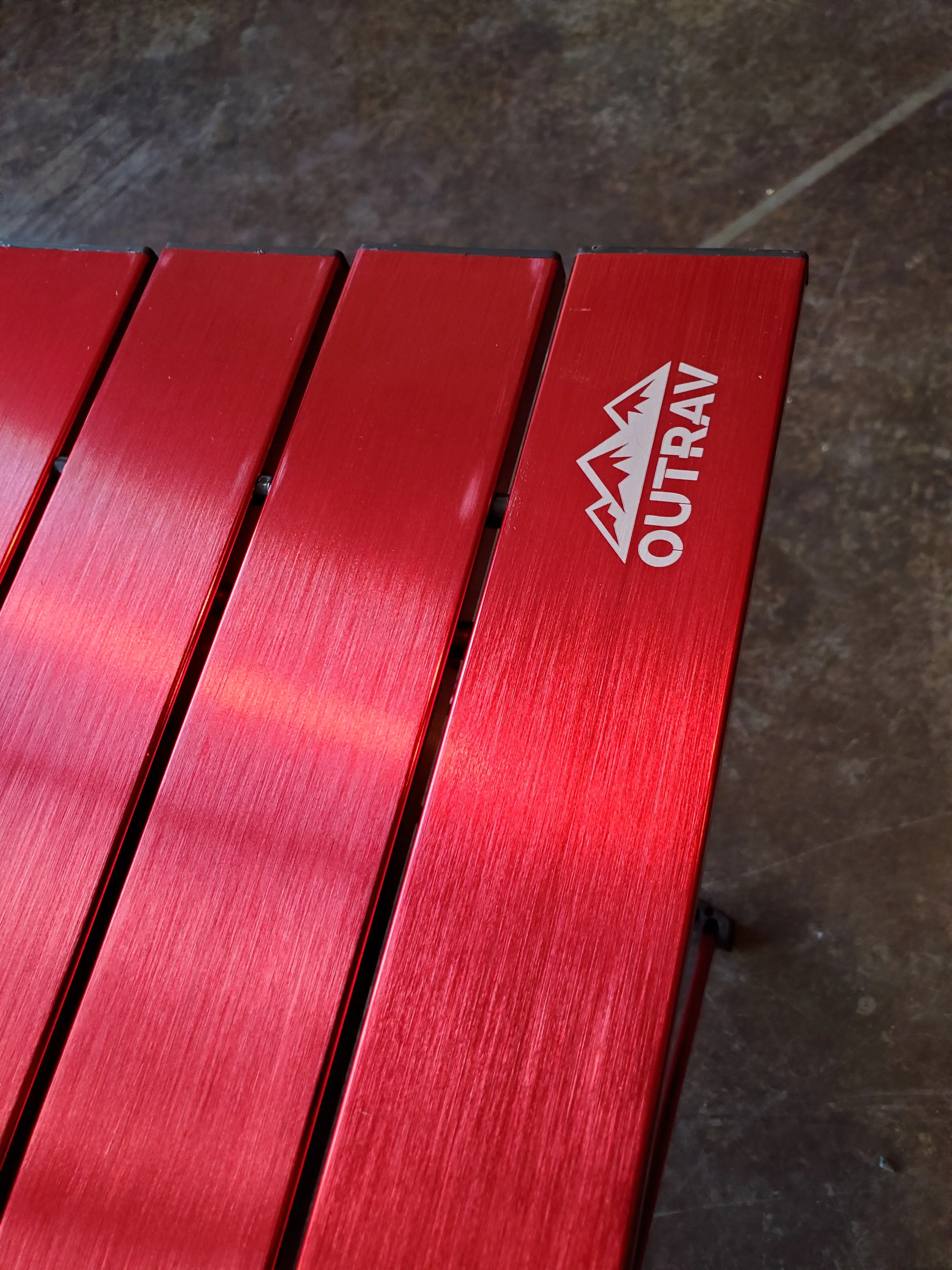 Outry Lightweight Aluminum Folding Table, Portable, (RED, Medium- Unfolded: 22.2" x 15.9" x 16.1")