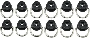 Pack of 12 Heavy Duty D Rings Designed for Multiple For Kayaking Applications (oval)