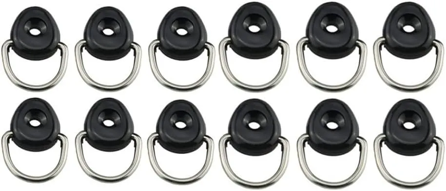 Pack of 12 Heavy Duty D Rings Designed for Multiple For Kayaking Applications (oval)