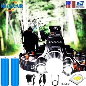 Powerful Rechargeable 3 T6 R5 LED Headlight For Hiking/Fishing/Outdoor Acitvities
