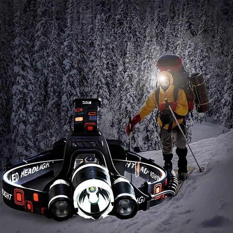 Powerful Rechargeable 3 T6 R5 LED Headlight For Hiking/Fishing/Outdoor Acitvities